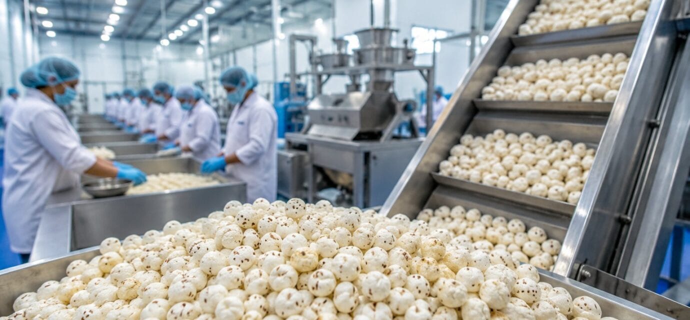 makhana processing unit in darbhanga