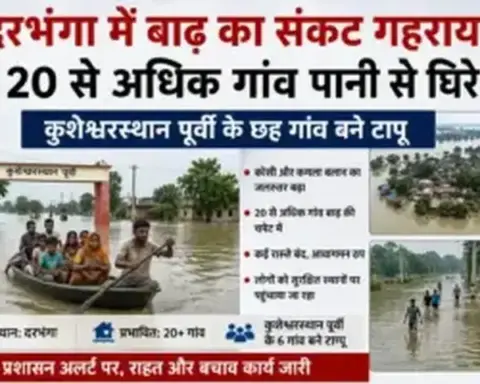 Darbhanga News: दरभंगा में बाढ़ का संकट गहराया, 20 से अधिक गांव पानी से घिरे; कुशेश्वरस्थान पूर्वी के छह गांव बने टापू