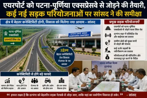 एयरपोर्ट को पटना-पूर्णिया एक्सप्रेसवे से जोड़ने की तैयारी, कई नई सड़क परियोजनाओं पर सांसद ने की समीक्षा