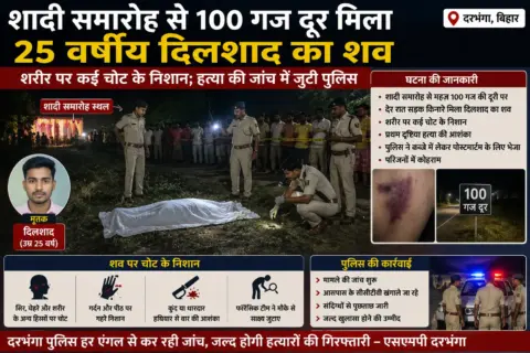 शादी समारोह से 100 गज दूर मिला 25 वर्षीय दिलशाद का शव, शरीर पर कई चोट के निशान; हत्या की जांच में जुटी पुलिस