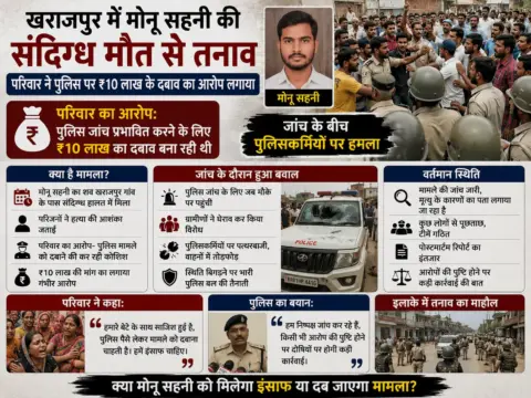 खराजपुर में मोनू सहनी की संदिग्ध मौत से तनाव, परिवार ने पुलिस पर ₹10 लाख के दबाव का आरोप लगाया; जांच के बीच पुलिसकर्मियों पर हमला