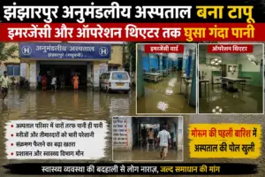 झंझारपुर अनुमंडलीय अस्पताल बना टापू, इमरजेंसी और ऑपरेशन थिएटर तक घुसा गंदा पानी