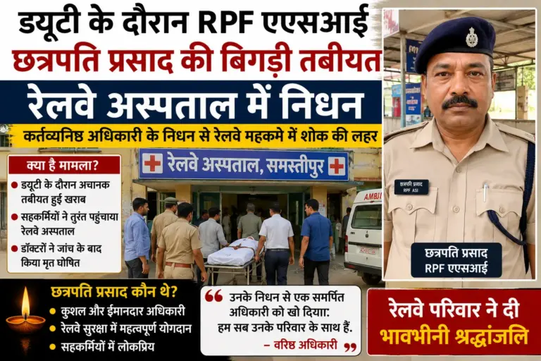 ड्यूटी के दौरान RPF एएसआई छत्रपति प्रसाद की बिगड़ी तबीयत, रेलवे अस्पताल में निधन